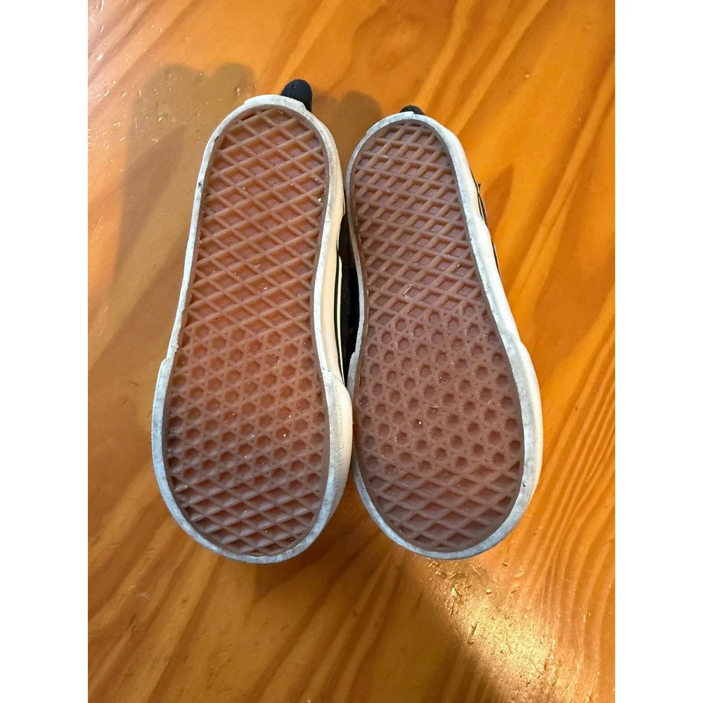 Vans Toddler Slip-On V Dinosaur Triceratops Black Silver Sneakers Size 8 Toddler